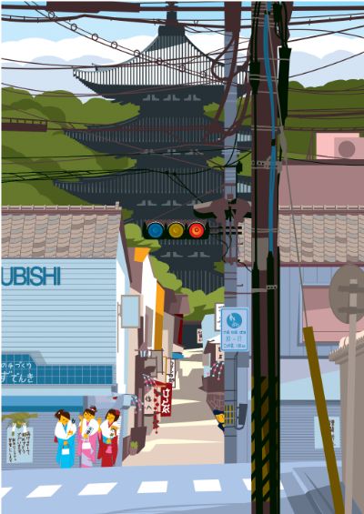 京都慕情シリーズ 1月元旦の八坂の塔